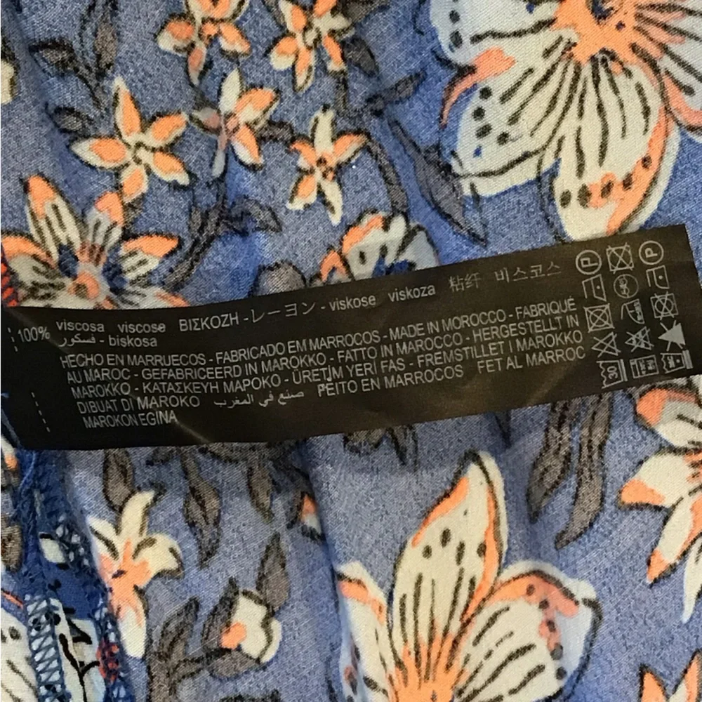 Zara Megane Floral Wrap Midi Dress Blue CottageCore Boho M NWOT - Picture 7 of 7